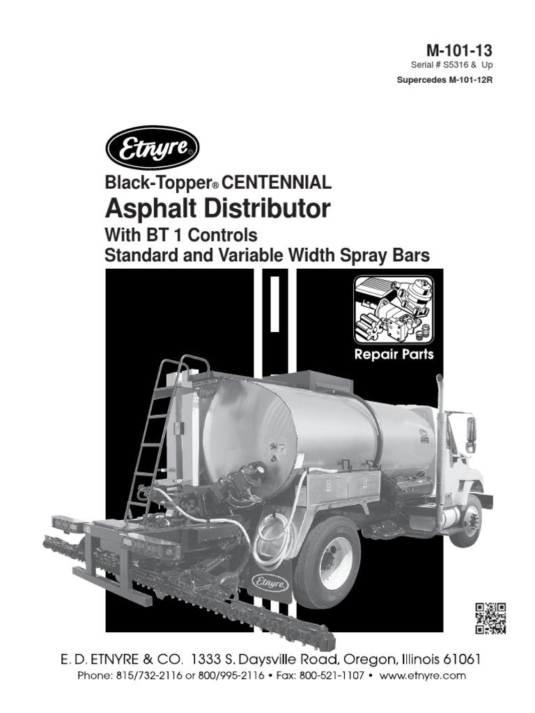 M10113 Etnyre Centennial S2000 Parts ManualS5316 y Superior