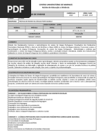 Plano de Ensino - p. de Ens. Da l. Port. i