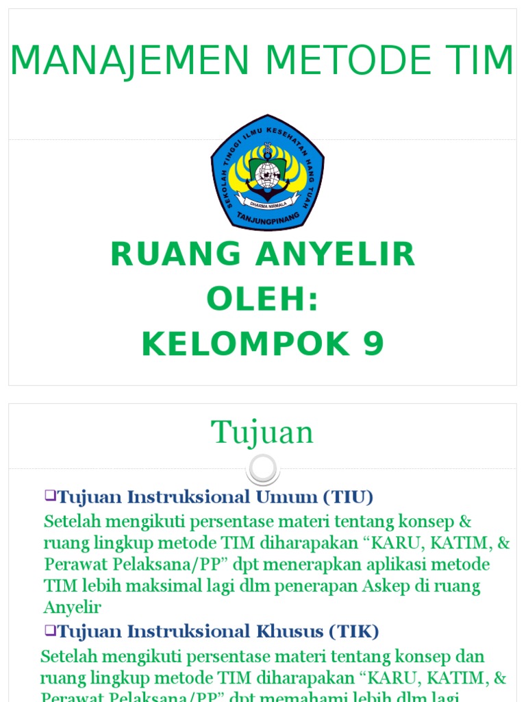 Penerapan Metode TIM di Ruang Anyelir | PDF