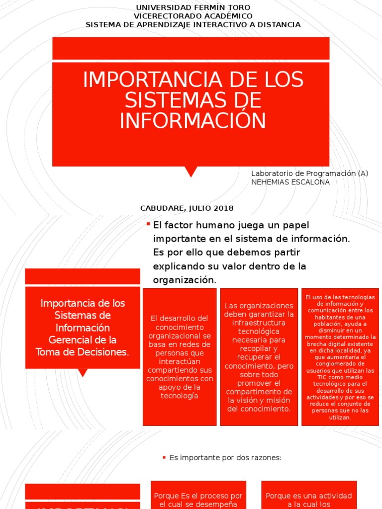 Importancia de Los Sistemas de Informacion | PDF | Sistema de ...