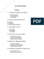 Examen Parcial Ingles Círculo Primaria Opciones