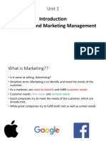 Marketing and Marketing Management: Unit 1