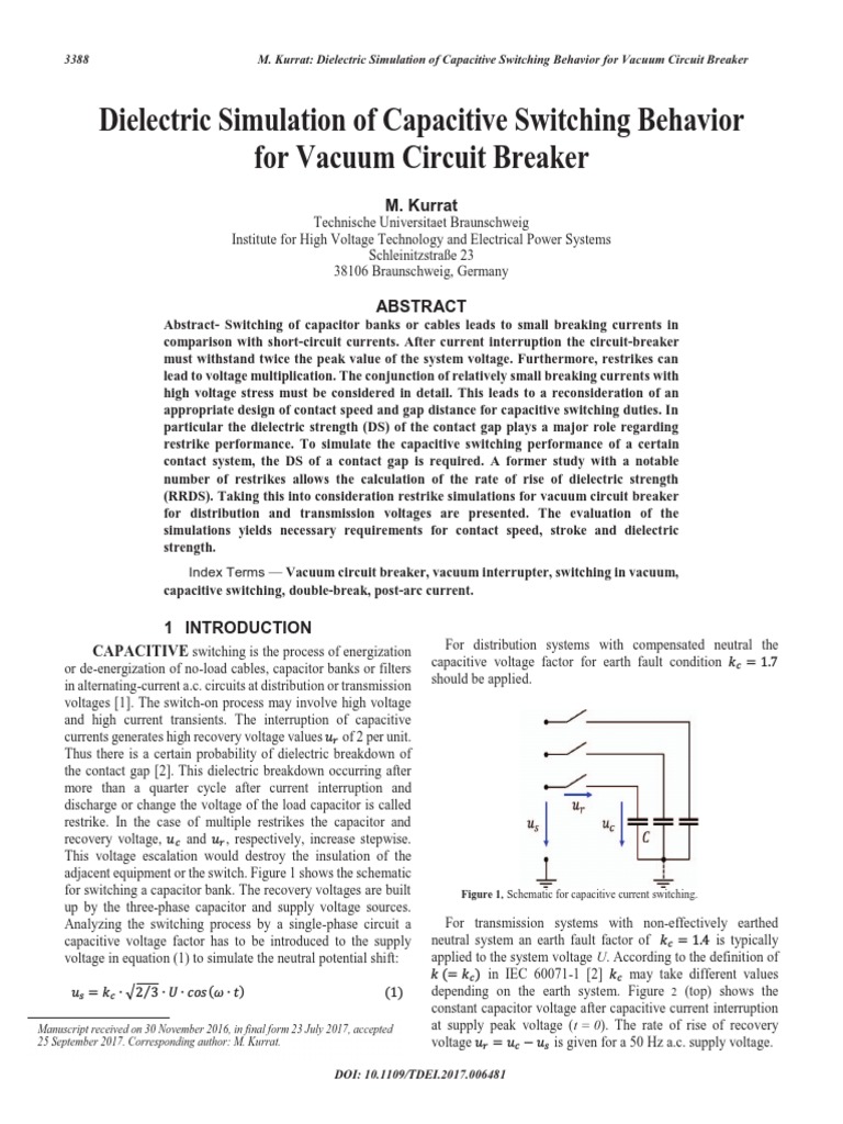 Kurrat M., (2017), Dielectric Simulation of Capacitive Switching