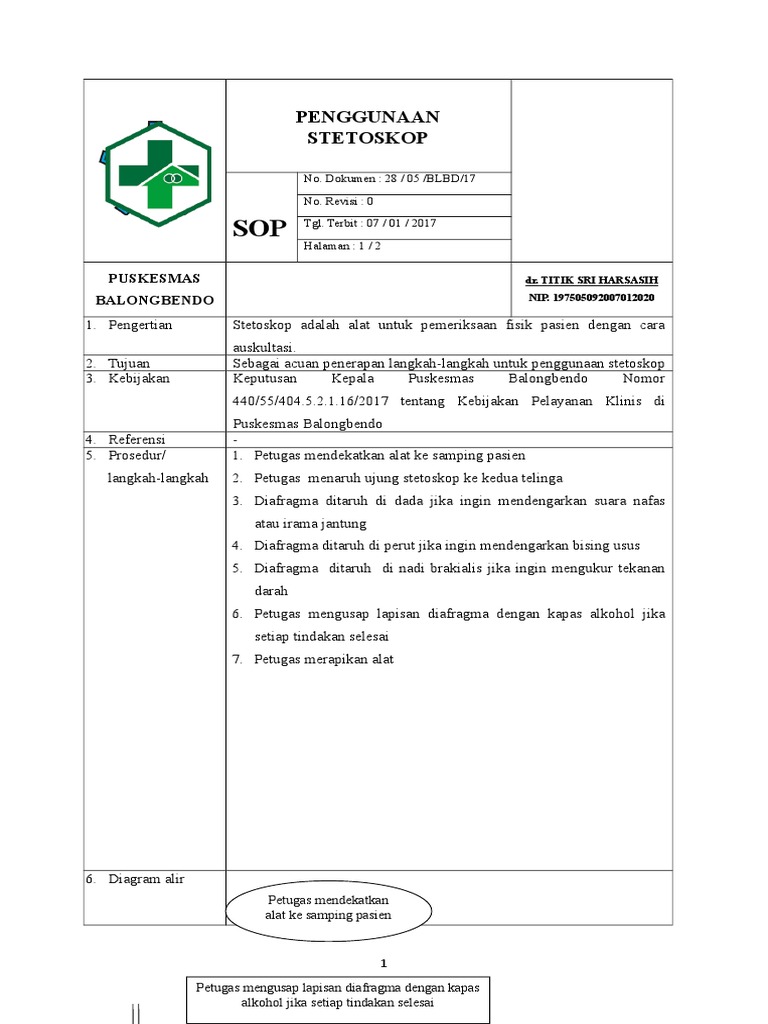 SOP Penggunaan Stetoskop PDF