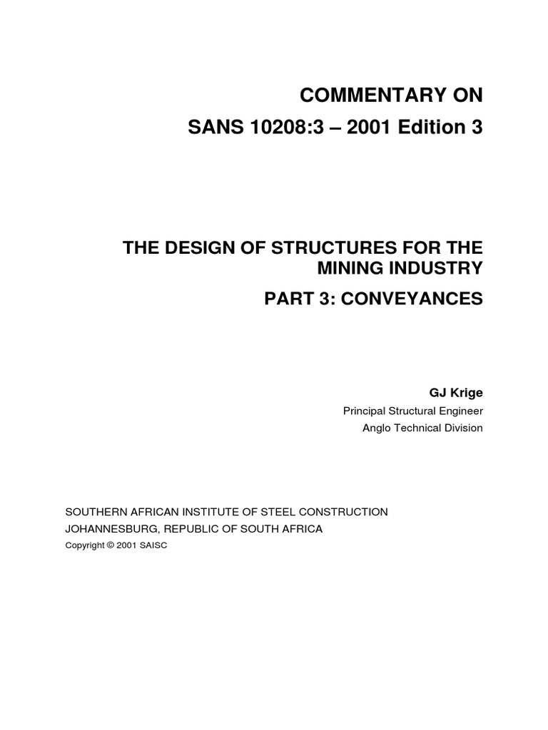 Design of Stuctures For The Mining Industry - Part 3 - Comementary
