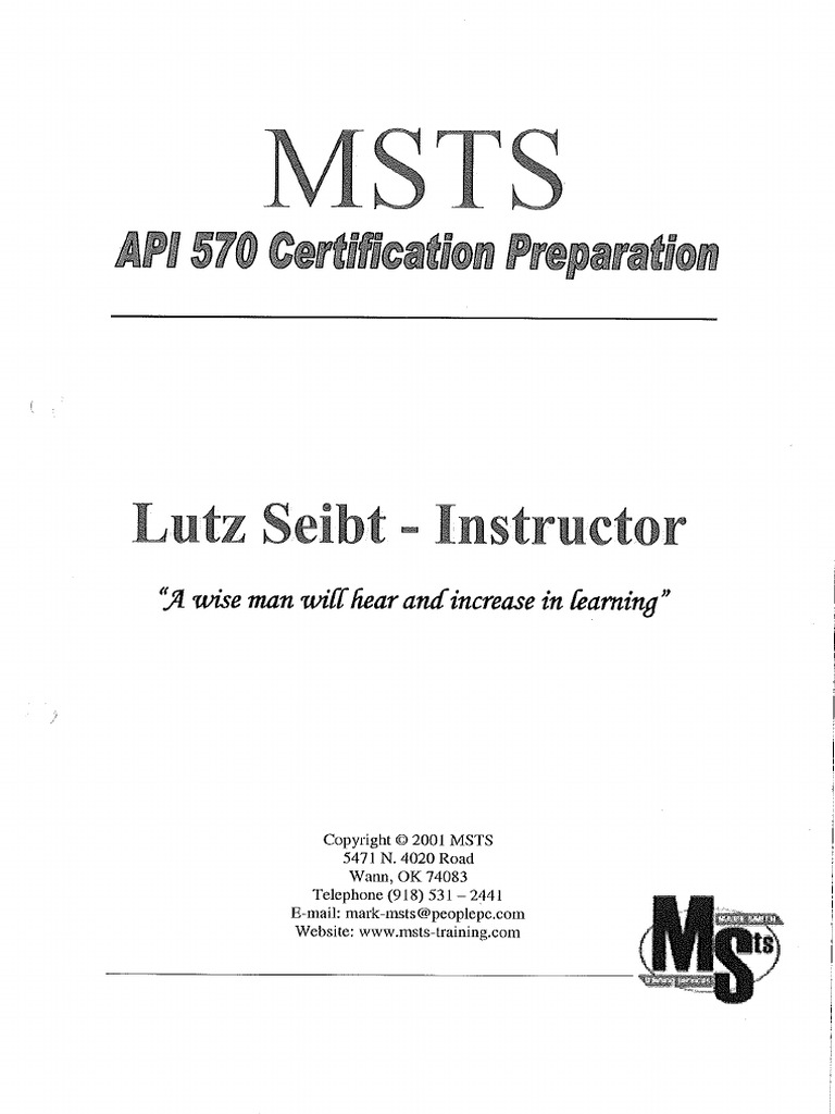 Api 570 Certificate