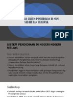 Perubahan Sistem Pendidikan Di NNM, Sabah Dan