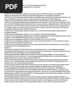Similarities and Differences Between First and Second Language Acquisition