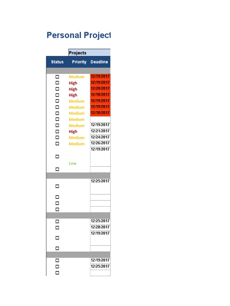 Excel Project Tracker Full | PDF