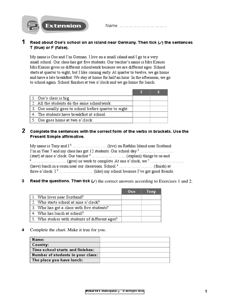 Unit 2 Reading Comprehension Grammar Writing | PDF