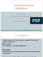 Discrete Event System Simulation: I E - 3 0 3 - 2 0 1 6, Introduction To Simulation