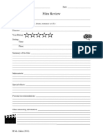 Film Review Template with Ratings