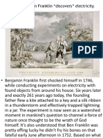1751-Benjamin Franklin "Discovers" Electricity