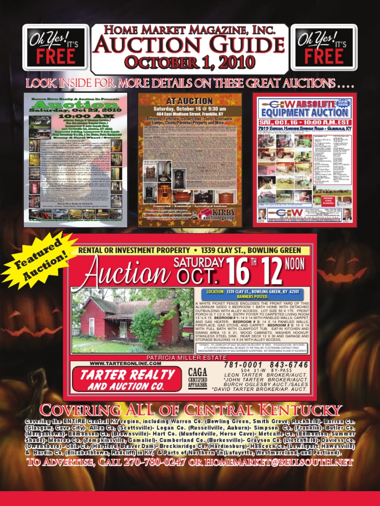 Oct 1st 2010 Auction Guide | PDF | Real Estate Broker | Tractor
