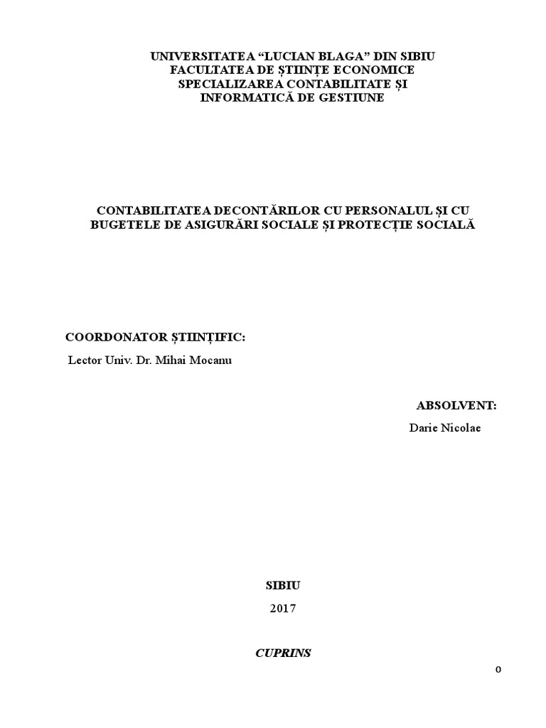 Lucrare Licenta Contabilitate Salarii