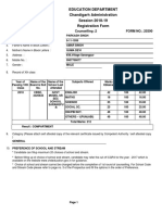 A A A A: Education Department Chandigarh Administration Session 2018-19 Registration Form