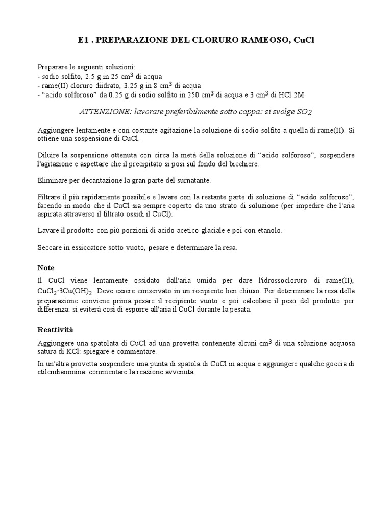 Quaderno Di Esperienze Nel Laboratorio Di Chimica Pdf
