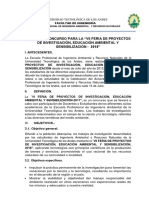 Bases Del Concurso para La Vi Feria de Proyectos de Investigación NNNNNNNNNNNNNNNNN