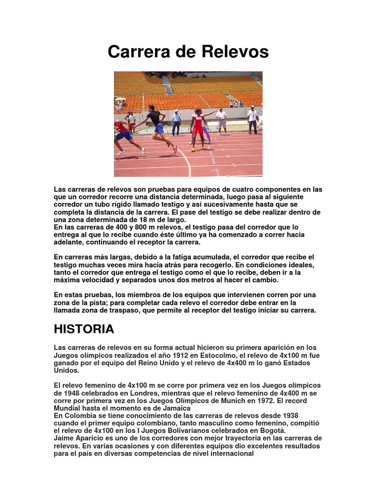 Carrera de Relevos | PDF | Deportes | Atletismo