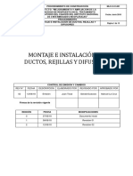 Procedimiento de Montaje e Instalación de Ductos Rejillas y Difusores Rev.02