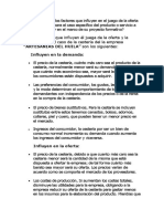 Cuáles Son Los Factores Que Influyen en El Juego de La Oferta y Demanda para El Caso Específico Del Producto o Servicio A Comercializar en El Marco de Su Proyecto Formativo