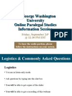GW Paralegal Studies Online Sept 24th Info Session For Applicants