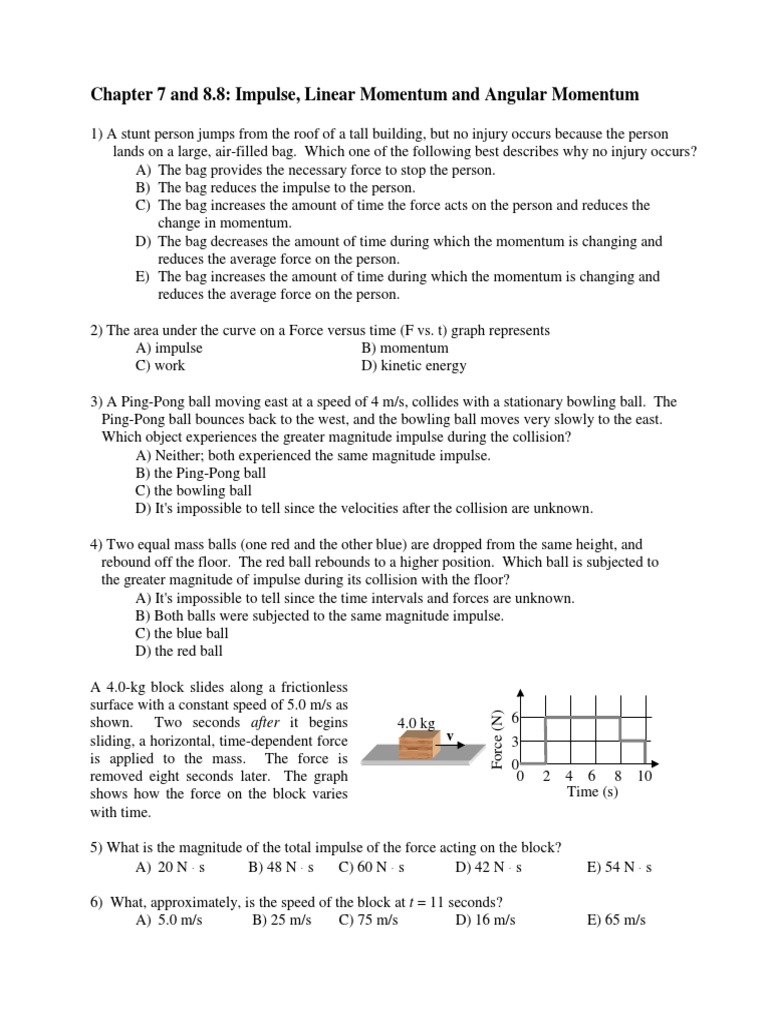 Impulse and Momentum Concepts Explained | PDF | Collision | Rotation ...
