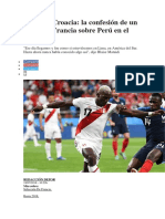 La Confesión de Un Crack de Francia Sobre Perú en El Mundial