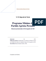 Programa Mínimo Del Partido Aprista Peruano