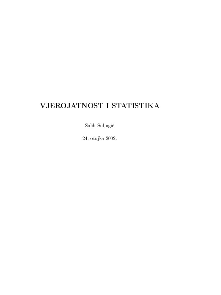 Suljagic Vjerojatnost I Statistika Latin Script