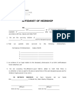 Affidavit of Heirship