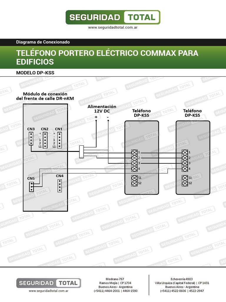 Conexionado Portero Commax DP-KSS