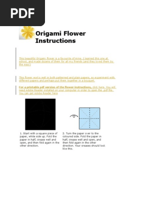 Origami Flower Instructions