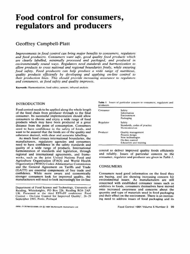Food Control: Ensuring Safety and Quality | PDF | Food Safety | Infrared