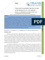 Experimental Investigation To Determine The Effect of Hho Booster On The Performance of A Two Wheeler