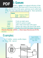 Queue:: Construct: Empty: Addq: Front: Removeq