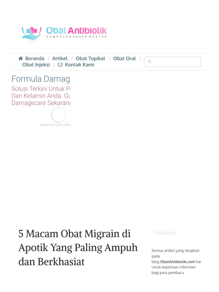 obat diabetes di apotik 5 Macam Obat  Migrain Di  Apotik  Yang Paling Ampuh Dan 