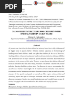 Management Strategies For Children With Special Needs in Early Years
