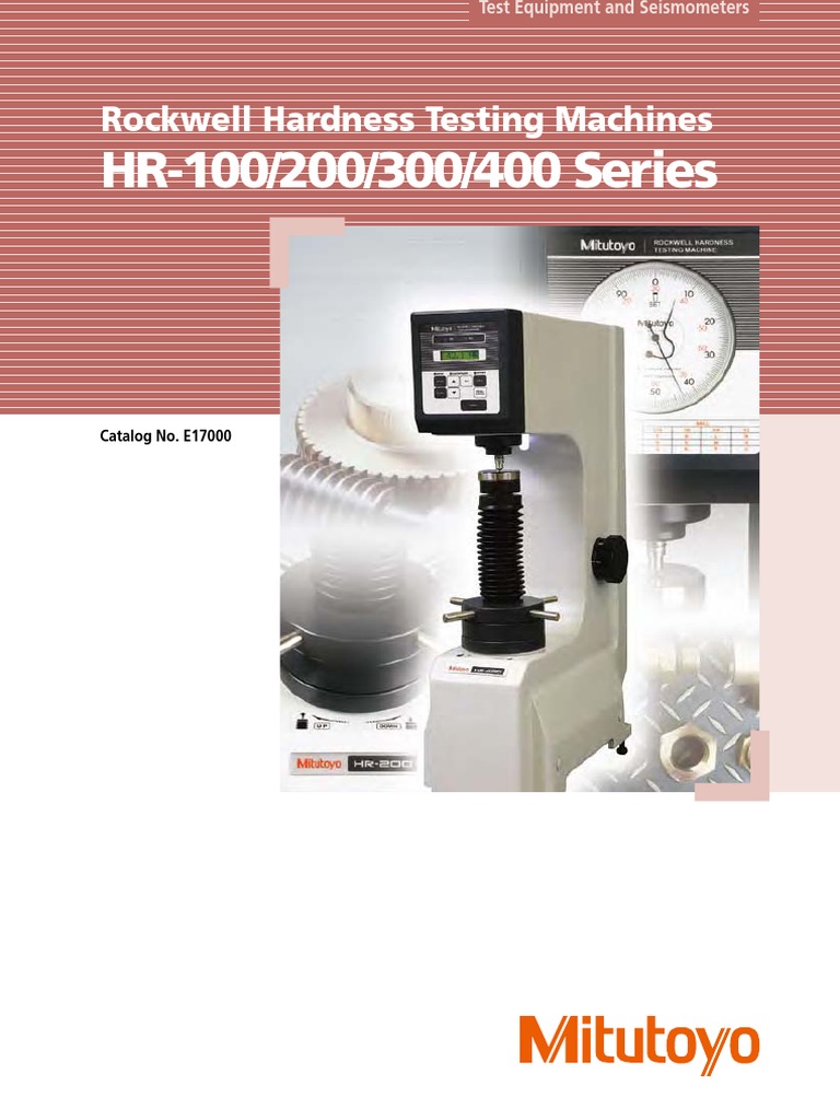 Mitutoyo Rockwell Hardness Tester PDF Hardness