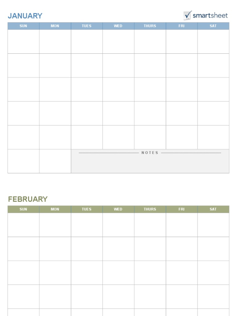 IC Any Year 12 Month Calendar Template | PDF