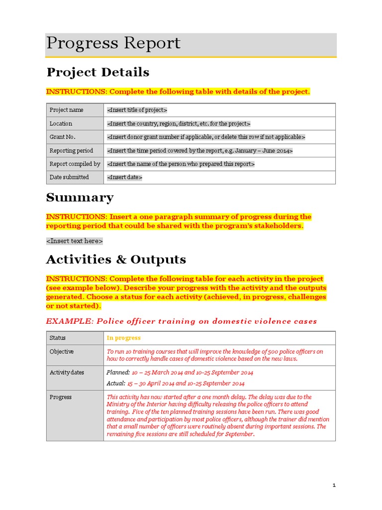 Progress Report Pdf Behavior Modification Business