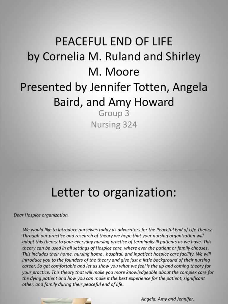 Ruland and Moore's End-of-Life Theory | PDF | Terminal Illness | End Of ...
