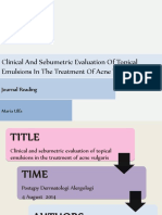 Clinical and Sebumetric Evaluation of Topical Emulsions in The Treatment of Acne Vulgaris