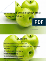 Orientation Session For The Store Manager (G-Food) : Christelle Prajeeta Mir Kampene