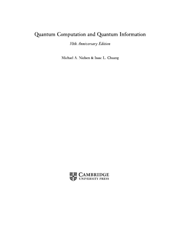 Introduction to Quantum Computation and Quantum Information | PDF ...