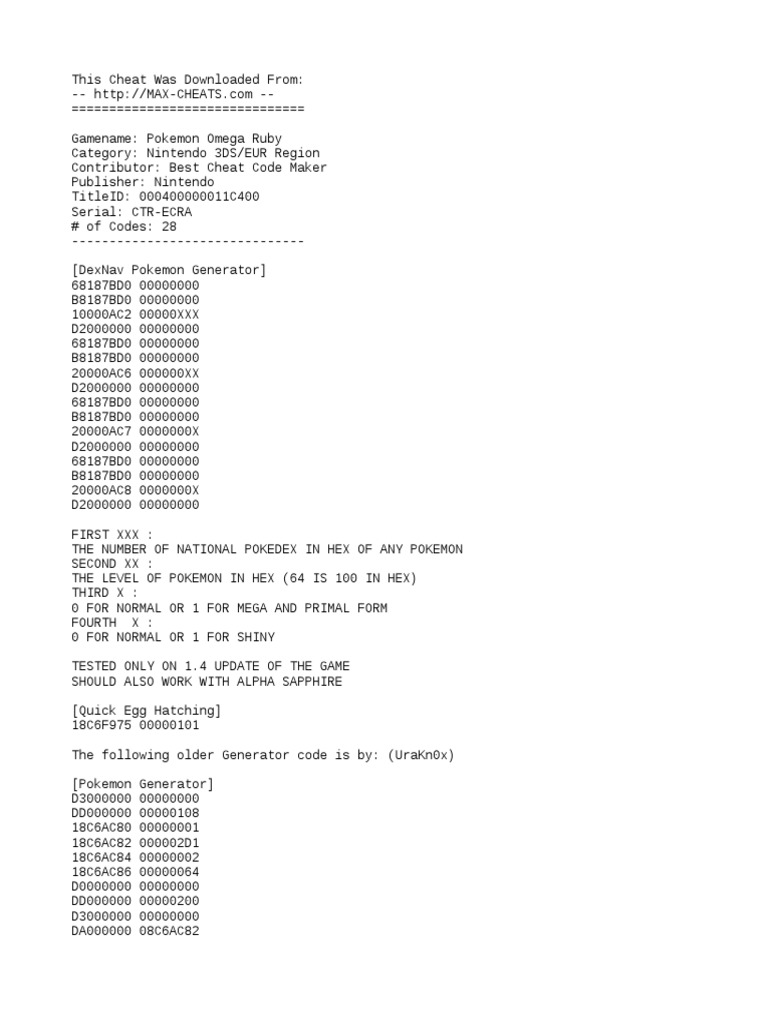Pokemon Hd Pokemon Mega Ruby Cheat Code