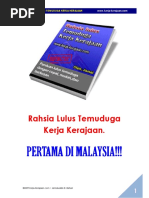 Rahsia Lulus Temuduga Kerja Kerajaan Versi Kemaskini Pdf