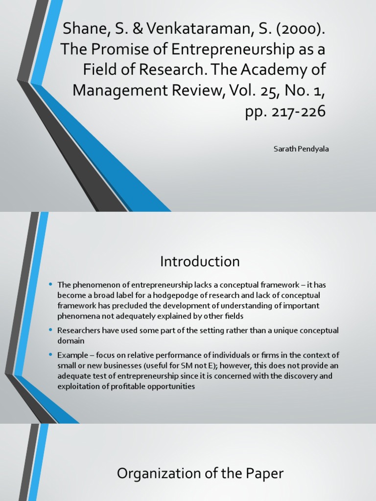 Defining Entrepreneurship Research Framework | PDF | Entrepreneurship ...