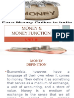 Money & Money Function: Unit Iii