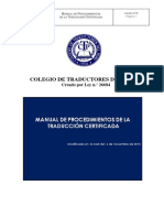 Manual de Procedimientos de La Traducción Certificada